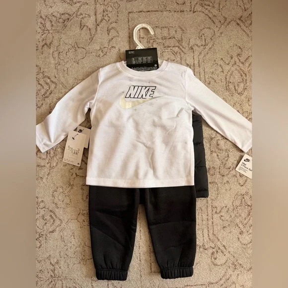 Nike Black and Gray Kids' Puffer Vest Outfit - Picture 2 of 3